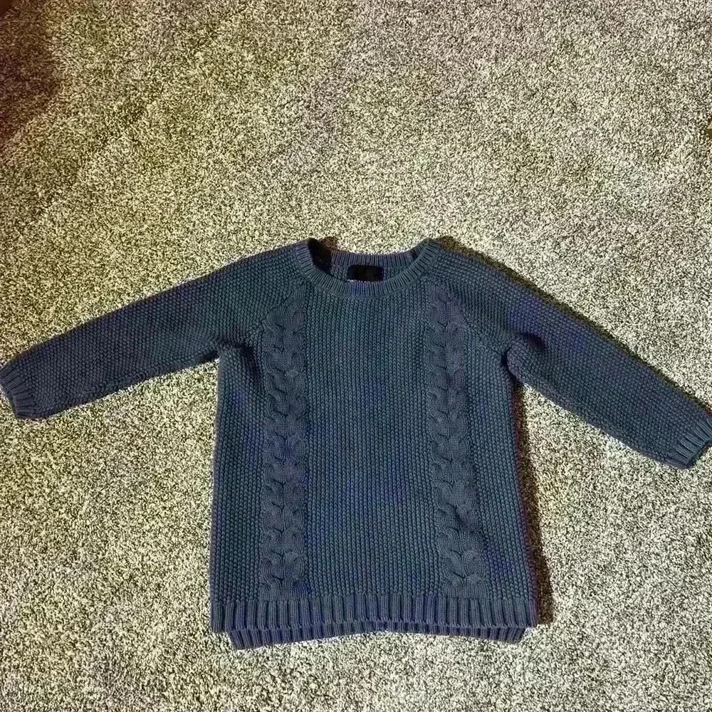 Womens Cynthia Rowley Blue Cable Knit Pullover Sweater Size Medium